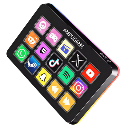 FIFINE D6 Macro Stream Controller App-triggered actions with 15-key programmable deck for livestreaming, for OBS/Twitch/YouTube